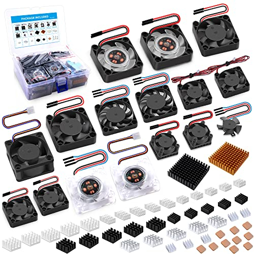 GeeekPi Raspberry Pi 4 Heatsink Fan Kit Radiator & Fan Set Cooling Kit For Raspberry Pi & RockPi & Jetson Nano SBCs,support PWM Speed Control,Strong Compatibility for 3D Printer Heat Dissipation