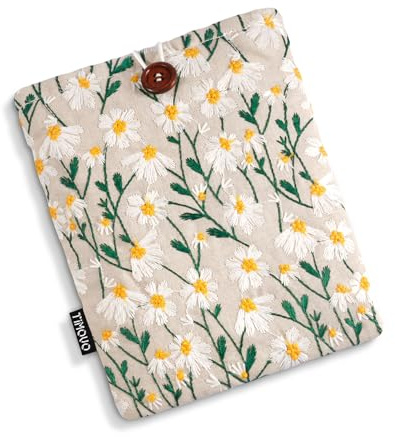 TiMOVO Hülle Tasche für 7 E-Reader Book, Paperwhite und Colorsoft Signature Edition (2024 erschienen), Schutzhülle für 6-7 Zoll Kobo E-Reader, Weiße Gänseblume