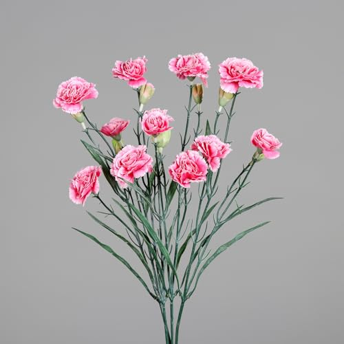 Trossnelkenbusch 50cm DP Kunstblumen künstliche Nelke Nelken Trossnelken Blumen (Rosa-Pink)
