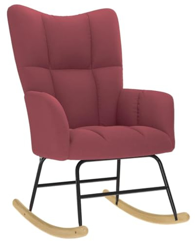 vidaXL Chaise à Bascule Rouge Bordeaux Tissu, Chaise, Chaise de Relaxation, Fauteuil Relax, Chaise de Salon, Bascule, Chaise en Tissu
