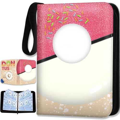 Sammelalbum für Karten, 50 Seiten 400 Karten Kapazität, Wasserdicht PU Leder Reißverschluss Binder für Sammelkarten, Sammelkarten Album, Album für Sammelkarten, Geschenk für Kinder