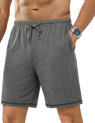 Jahetuul Pantaloni Pigiama da Uomo Pantaloncini Corti Uomo Cotone Estivi con Tasche Leggeri Pantalone Bermuda Casual con Coulisse