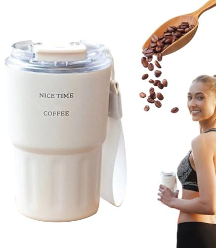 Generico Vasos Tumbler | Termos de viaje 360 ml con pajita para café – Mantenimiento de temperatura caliente y frío para uso diario, viajes, deportes, gimnasio y actividades al aire libre