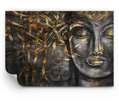 ARTTOR Papel pintado de vinilo tejido no tejido Premium Sand - Buda Oro Bodhisattva - 200x140 cm - Fotomurales Moderna Decorativos Papel tapiz fotográfico Dormitorio Para la sala - WF2AA200x140-4442
