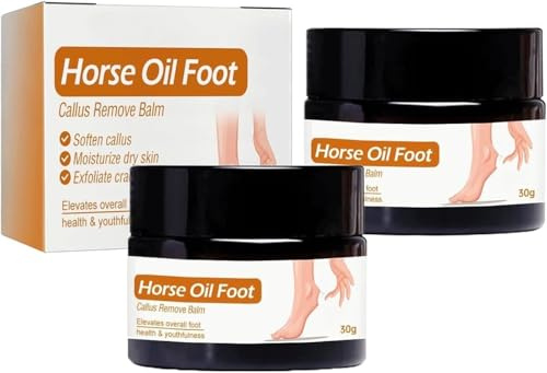Pferdeöl-Fußbalsam gegen Hornhaut, feuchtigkeitsspendende Fußpflegecreme, repariert Peeling und rissige Stellen, spendet langanhaltende Feuchtigkeit, für trockene und rissige Fersen