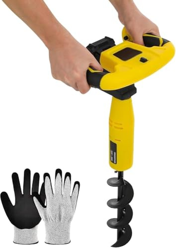 Zocxielr Cordless Earth Auger - 350W Battery-Powered Post Hole Digger w/ 12x3 (300mm) Drill Bit & Reverse | Effortless Fence Post