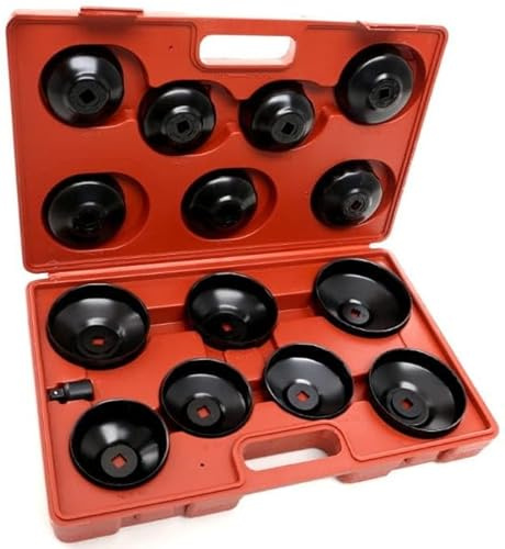 LED LEDS Set da 15 pezzi chiavi a tazza per filtro olio motore auto Smontaggio Rimozione