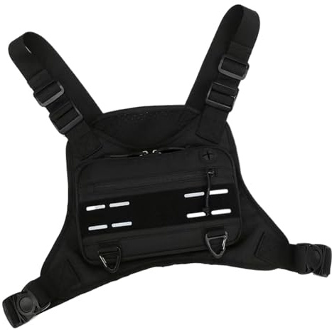 Pecho Deportiva Hombre, Chaleco Frontal Entrenamiento, Mochila Running Ajustable, Accesorios Deportes Exterior, Multifuncional para Móvil, Auriculares, Senderismo, Ciclismo, Gimnasio, Viaj