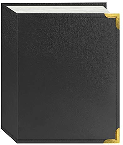 Pioneer Photo Albums 100 Pocket Gray Sewn Leatherette Cover with Brass Corner Accents Photo Album for Prints, 4 by 6-Inch