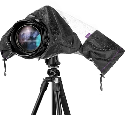 Altura Photo Camera Rain Cover - Professional Waterproof Lens Jacket Covers with Dual Hand Sleeves and Full-Length Zipper - Weather Protector for Canon Nikon Sony Fujifilm DSLR & Mirrorless Cameras