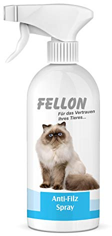 Fellon Anti-Filz für Katzen | Entfilzungsspray 500 ml | 100% natürlich & pH-neutral | Fellpflege für seidigen Glanz & leichte Kämmbarkeit | für alle Katzenrassen | Dermatologisch getestet