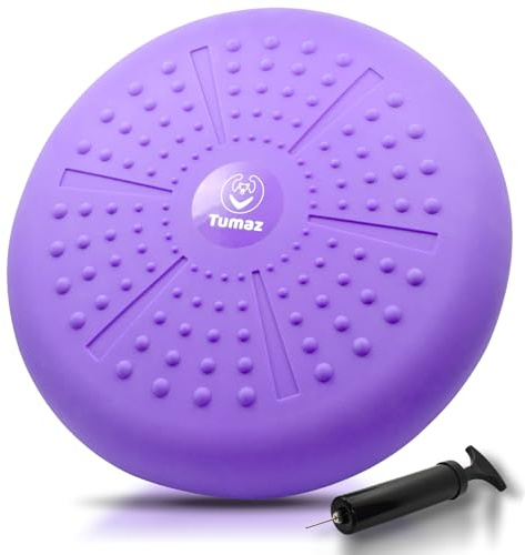 Tumaz Wobble Cushion - Wiggle Seat to Improve Sitting Posture & Stay Focused for Sensory Kids, Balance Disc to Relief Back Pain & Core Strength & Flexible Seating [Extra Thick, Pump Included]