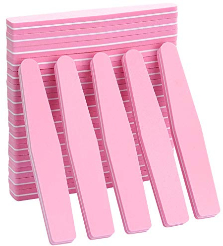 Nail Buffers 20 Pack 100/180 Grit Nail Buffer Block Sponge Buffing Nail File for Acrylic/Natural Nails, Pink