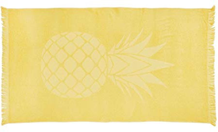 DONE Hamamtuch Capri 90x160cm - Motiv: Pineapple - strapazierfähig - vielseitig, von Duschtuch über Decke bis Pareo, DONE:Lemon 0740