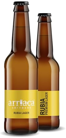 Cerveza Premium Arriaca RUBIA SIN GLUTEN en Pack Fabricación Artesanal. Premios internacionales a la Mejor Cerveza Rubia Artesana (12 botellas 33cl)
