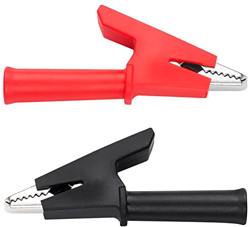 4 pinzas de cocodrilo de 20 A totalmente aisladas, pinzas de cocodrilo Hanibos de alto rendimiento con conector banana de 4 mm para la prueba eléctrica de baterías de coche