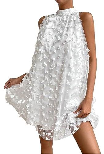 Cocila Vestito Estivo con Spacco Laterale Vestiti+Chemisier+Estivi Cerimonia Donna Lunghi Vestito Donna Taglia 62 Vestito Donna Rosa Elegante Abito Plissettato Donna Invernale (White, S)