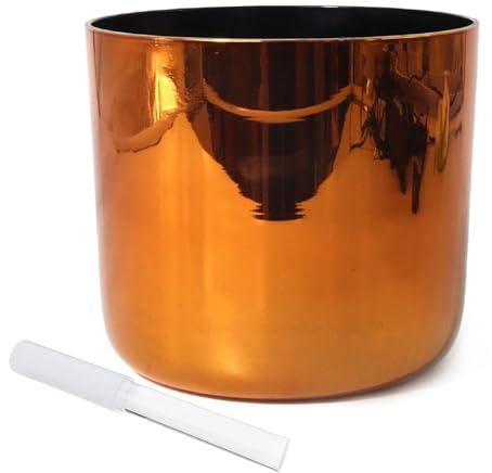 Ciotola di cristallo alchemico marrone scuro da 6 pollici, ciotola sonora for chakra, regalo for yoga, meditazione e guarigione sonora, con percussore acrilico e O-ring gratuiti(G Note)