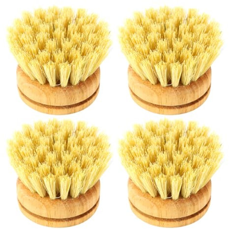 Laroal 4 Pezzi di spazzole per Lavare i Piatti in Legno, spazzole da Cucina per Piatti