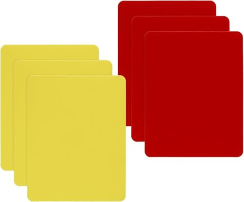 Set di 6 carte per arbitri di calcio, in PVC giallo e rosso, set di carte per arbitri come strumento per partite di calcio, competizioni ed eventi sportivi