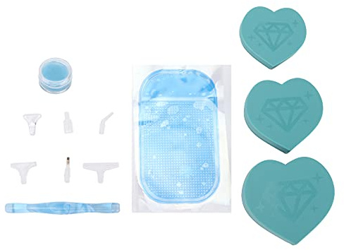 CHEOTIME Lot de 3 plateaux de peinture diamant en forme de cœur, plateaux de tri de strass, ensemble d'outils de stockage multifonctionnels pour criblage de cristal, organisateur d