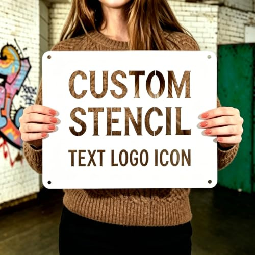 Plantillas Personalizadas para Pintar con Pistola Crea tu plantilla con texto o logo Plantillas Letras Reutilizables para Muebles Pared Vidrio Madera Tela Tarjeta (Plantilla para pintar con aerosol2)