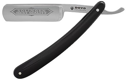 DOVO Rasoio a mano libera Best Quality - Rasoio dritto in acciaio al carbonio - 5/8 di pollice - Testa rotonda - Molatura completa - DOVO Solingen rasoio barbiere