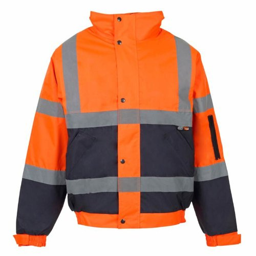 Supertouch 35583 HI-VIS 2-Tone Bomber Jacket - Orange/Navy Blue
