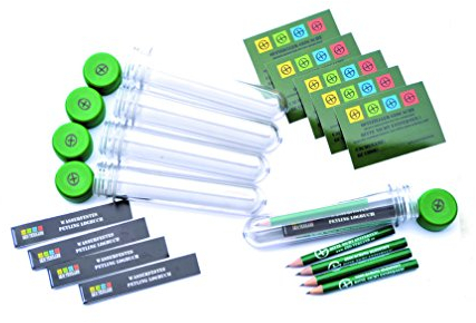5 x Petling 13cm + WASSERFESTE Logbücher + Stift + klar Aufkleber komplett Set Paket Geocaching Cache Versteck grün 13 cm
