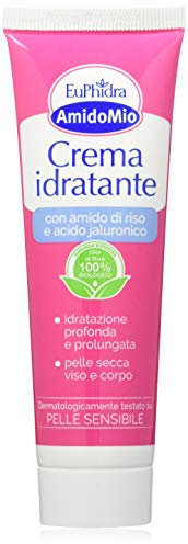 Euphidra - AmidoMio Crema Idratante con Amido di Riso e Acido Ialuronico, per un'Idratazione Profonda della Pelle, Texture Leggera, Azione Lenitiva e Rinfrescante, Flacone 50ml