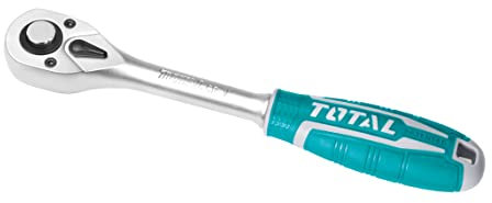 TOTAL - Cricchetto Reversibile 45 Denti 3/8 | Meccanismo Preciso a 45 Denti | Impugnatura Ergonomica Bimateriale | In Acciaio al Cromo Vanadio