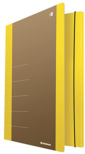 Kartongmapp med elastiskt band DONAU Life 500 gsm A4 gul/dokumentarkivering/typ 3-klaff/typ med suddgummi/material-kartong/färg-gul/format-A4/vikt (g/m2) -500