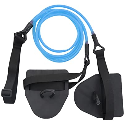 JISADER Swimming Arm Trainer Strength Elastic Band Swimming Belt Arm Exercise Resistance Bands for Free Swimming Triathletes Muscle Training, Blue 40lbs