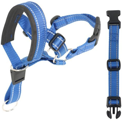 Rec Erziehungshilfen für Hunde,Hundehalfter mit Sicherheitsgurt,Anti Zieh Geschirr für Hunde,Kopfgeschirr für Hunde,Leicht,mit Gepolstertem Nasenriemen,Verstellbar und Leicht Zu Kontrollieren(L)