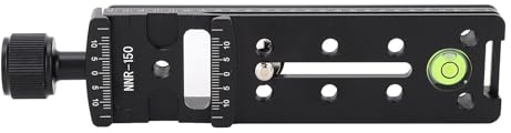 Elprico Rail de Caméra Nodal Slide 150 Mm, Pince de Plaque à Dégagement Rapide, Compatible avec Arca Swiss, Niveau à Bulle intégré, Compatible avec Trépied Monopode DSLR, Rotule