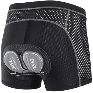 ARSUXEO Acolchado Ciclismo Pantalones Cortos Hombres Bicicleta de Carretera MTB Pantalones Cortos 4D Pad Ropa Interior Forro Transpirable 006K Gris XL