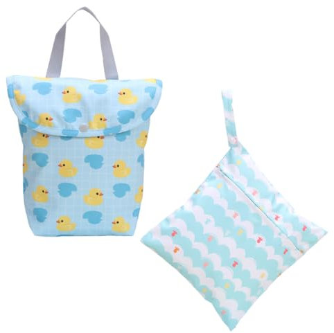 YUZNA 2PCS Wet bag pannolini lavabili Borsetta porta pannolini ecologica e impermeabile,Wetbag porta costume bagnato da usare come borsa pannolini lavabili,porta pannolini,wet bag,pannolini lavabili