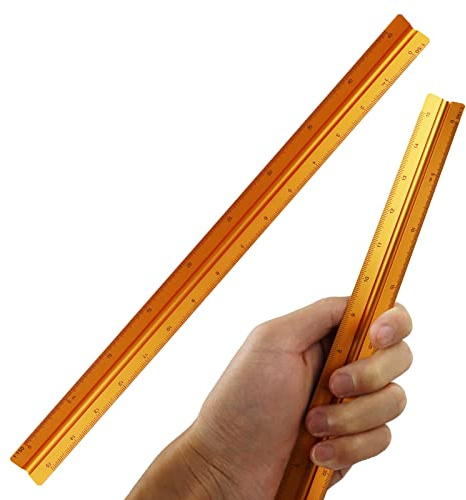 Righello triangolare 30 cm, scala 1:20, 1:25, 1:50, 1:75, 1:100, 1:150