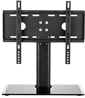 Tv-ställningsmöbler Universal vridbart bord Tv-ställ för 32 till 55 tum platt böjd skärm Höjdjusterbar piedestalfäste med bas i härdat glas Rymmer upp till 60 kg Max. 100X100/3