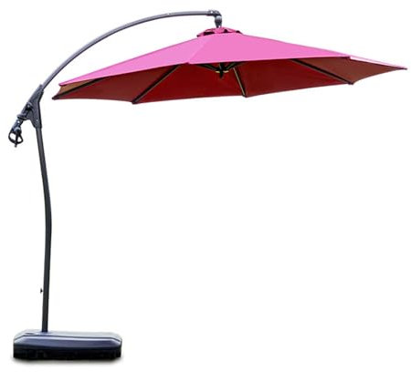 Parasol Excentrico con Base, Parasol Terraza Exterior Desplazada, Sombrilla Playa Grande Resistentes for Piscina, Terraza, Jardín y Patio