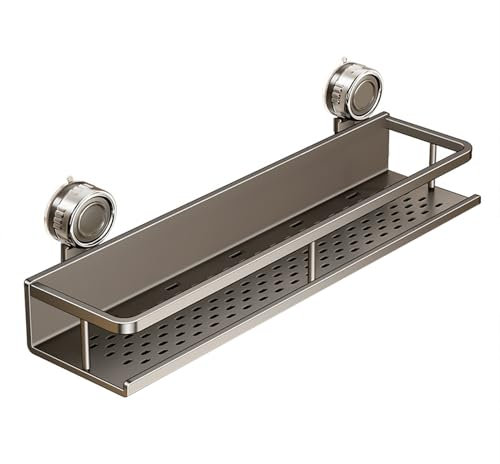 Grand panier de douche auto-adhésif pour étagère de salle de bain | Pas d'étagères de perçage | Solution de rangement murale pour appartement, cuisine, toilettes, salon, salon