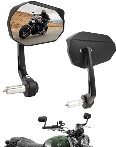 SUPAREE Espejos Retrovisores Moto Espejos Moto homologados laterales Retrovisores Moto homologados con Deflector Aluminio Giratorio 360°para Motocicleta Scooter ATV 1 Par