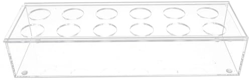 Ciieeo Jarrón Acrílico Rectangular Transparente 30X10X65 CM 12 Compartimentos para Arreglos de Flores Centro de Mesa para Decoración de Bodas y Hogar Soporte para Flores Hidropónicas