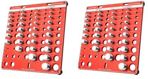 HWIREUIGT 2X Comprobador de Roscas, Comprobador de Roscas para Tuercas y Pernos de 42 Pulgada, Calibre de Rosca y Tamaño de Pernos, Calibre Identificador de Tuercas y Pernos