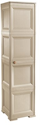 Tontarelli S.p.A. COLONNINA 4 MOD, 4 VANI AP,Ante Lisce Mobile Portascope, Angora, 40x43x164 cm