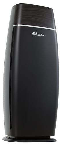 LivePure LP260TH-B Sierra Series True HEPA Digital Tall Tower Air Purifier for Home Captures Allergens, Smoke, Pollen, Mold, Dust Mites, Pet Hair, Mahogany/Black