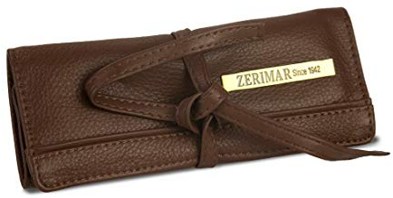 Zerimar Joyero pequeño de viaje | Estuche joyero pequeño | Organizador joyas | Pequeño joyero| Bolsa de rollo de joyería| Joyero enrollable piel auténtica | 19x16,5 cm