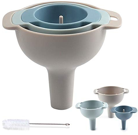 Imbuto Cucina 4 in 1 Imbuto nidificato con Manico e Filtro Staccabile per Il trasferimento di liquidi, Olio, ingredienti secchi e Polvere