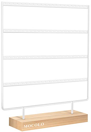 Mocolo Earring Holder Stand, Earring Organiser Display Stand for Hanging Earrings(88 Holes & 4 Layers) (White)