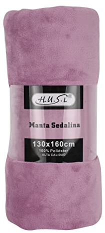 H.U.S.L HUSL Manta Sofa Suave de Franela, Mantas para Cama 90 Suave - Manta Pelo de Microfibra Transpirable Hipoalérgica, Multiusos Manta Forro Polar (Lila, 130X160CM)